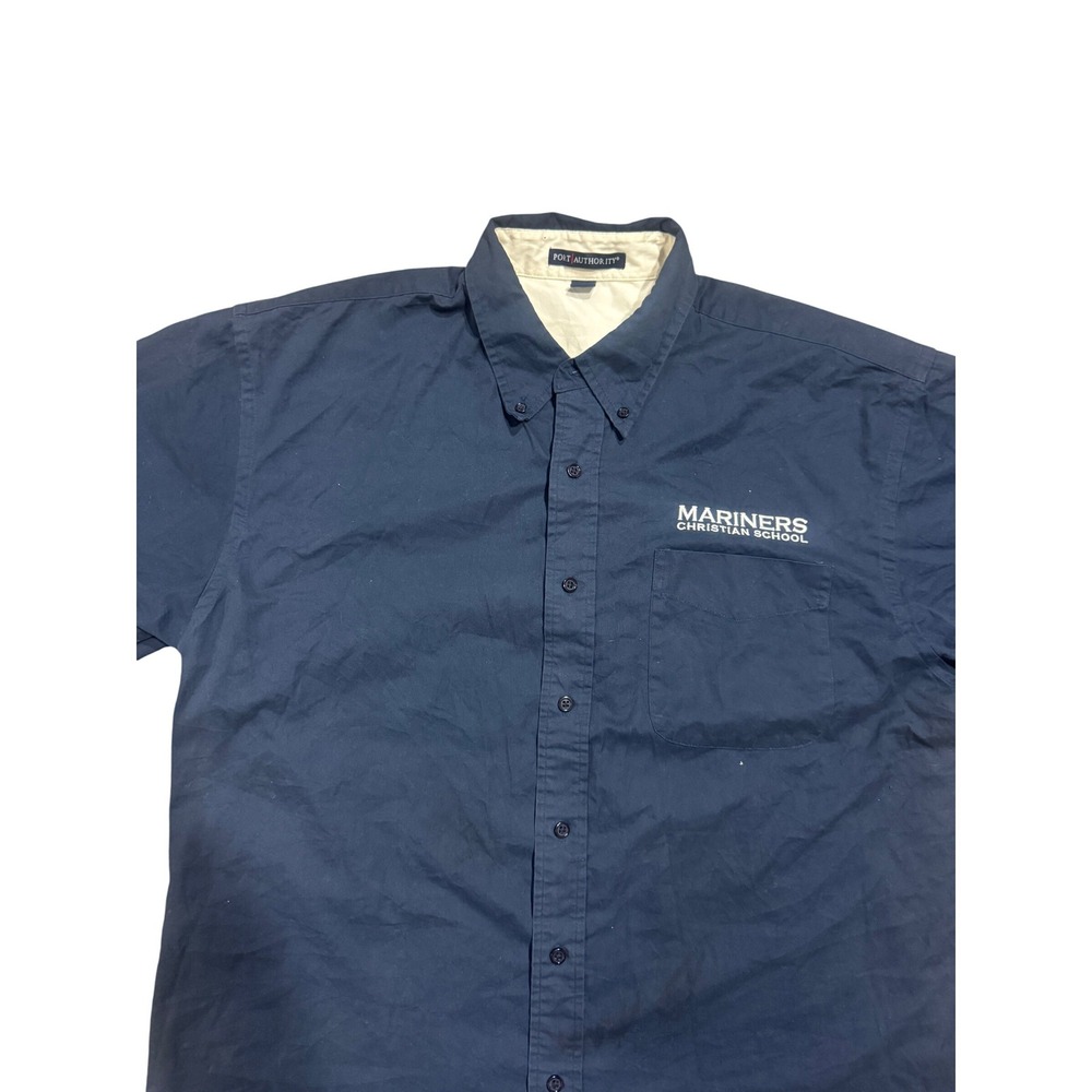 Port Authority‎ Mens XL Navy Mariners Christian School Short Sleeve Shirt